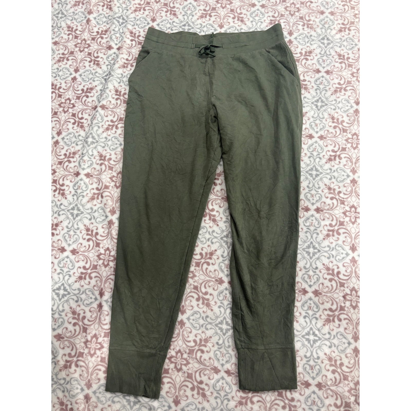 All In Motion Mens Olive Green Joggers Drawstring Athletic Pants Size Medium